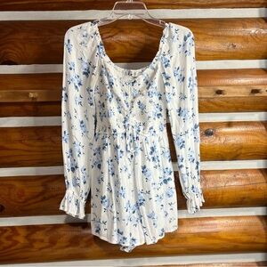 Holster Floral Long Sleeve Romper XS